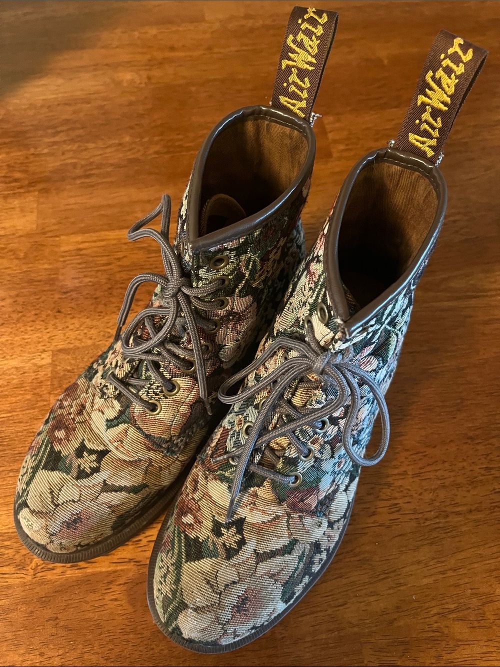 Vintage Dr. Martens Floral Tapestry Boots